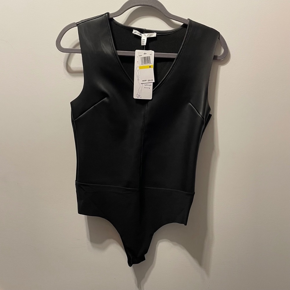 NWT Faux Leather Bodysuit